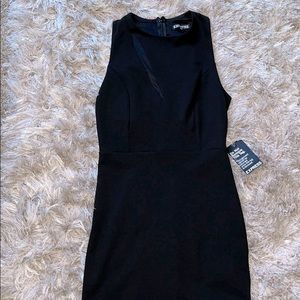 Express Black Peekaboo Sleeveless Dress With cut